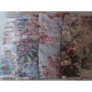 Lot of 4 Berkshire Floral Scarf Lightweight Sheer Made‎ in Italy 11.5"x60"
